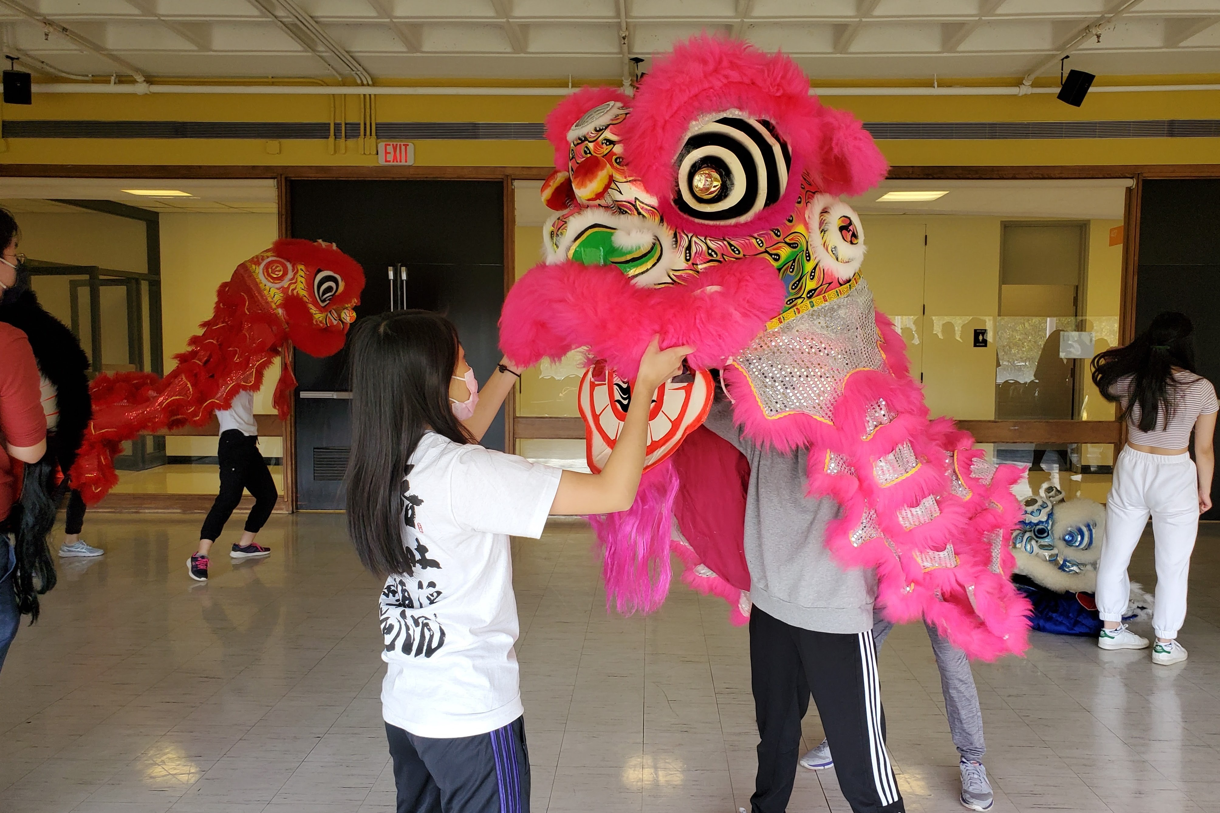 Joint lion dance practice with Northeastern University and MIT Lion Dance